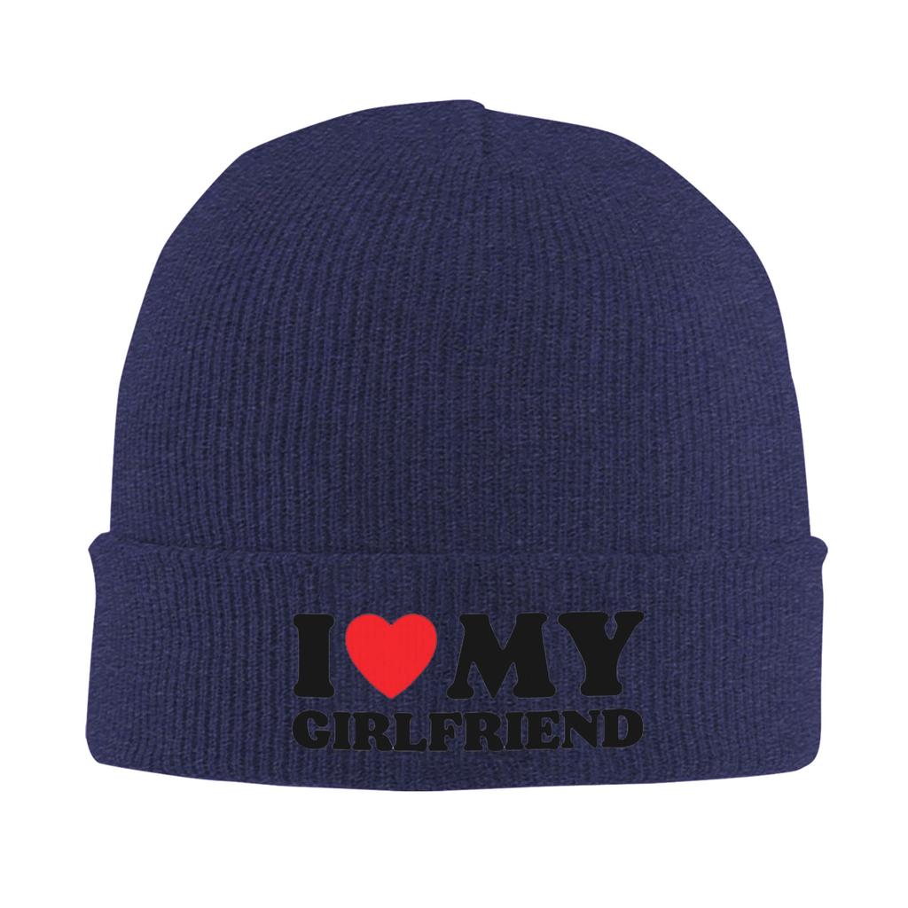 I Love My Girlfriend Warm Knitted Cap Winter Knit Bonnet Hat Skullies Beanies Hip Hop Caps for Unisex