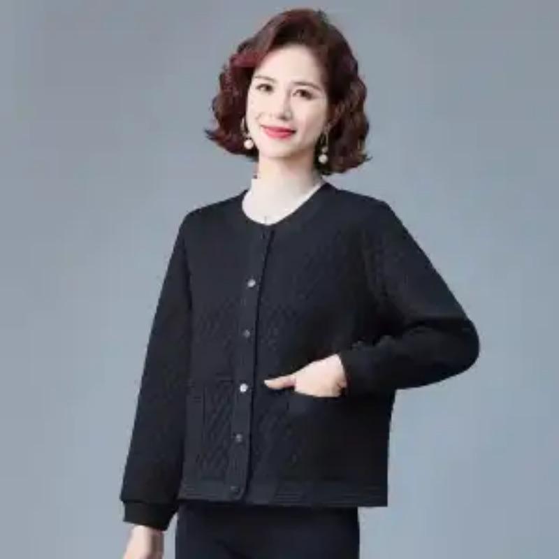 Casual Jacka Dam Ny Höststil 2025 Litterär Romb Cardigan Topp Lös Rund Hals Baseballuniform