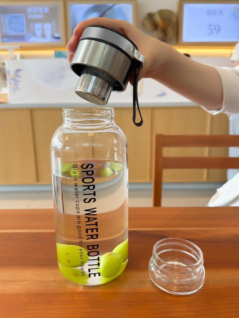 Durable High Borosilicate Glass Water Bottle with Tea Infuser – Large Capacity, Drop-Proof, High-Temperature Resistant