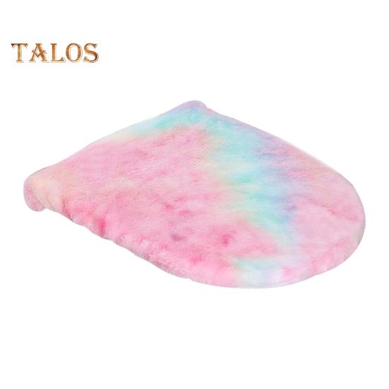 Toilet Lid Cover Soft Plush Colorful Bathroom Toilet Seat Cushion Pad Non-Slip Universal Fit Velvet Toilet Mat
