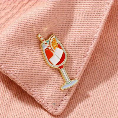 Spilla da Donna Smalto Design Bevanda Spilla da Bavero Fibbia Antiscivolo Distintivo Sciarpa Maglioni Colletti Cappelli Borse Cappotti Accessori
