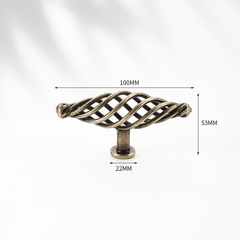 Dekorativer Vogelkäfig Bronzegriffe für einen Vintage-Look an Schränken