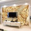 European Style 3d Stereo Diamond Flower Jewelry Wallpaper Living Room Tv Sofa Bedroom Luxury Home Decor Wall Papers Photo Murals