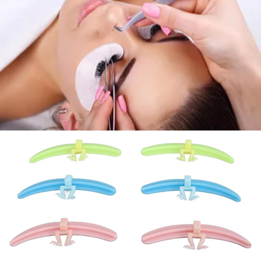 Eyelash Tools Set, 6 Pcs Silicone Lash Separator Rod Tools, 3 Colors Silicone Eyelash Pads, Eyelash Perming Curler Kit for Extension Makeup Beauty