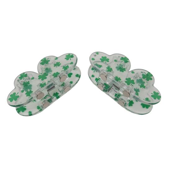 Magnetic Hair Claw Four Leaf Clover Shape Hair Clip No Slip Strong Hold Hair Claw Voluminous Style Hair Accessory