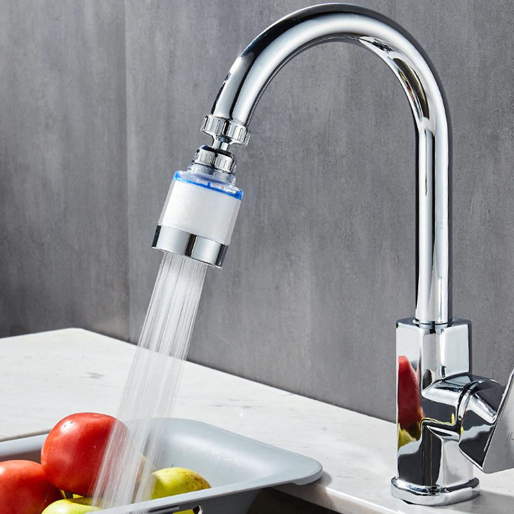 Faucet Filter Splash-Proof Aerator Kitchen Tap Rotating Spout with Universal Connector + Spare Filter Element