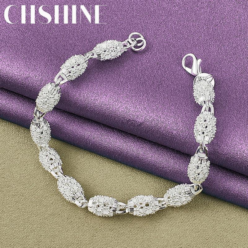CHSHINE 925 Sterling Silver Hollow Round Chain Bracelet for Women Wedding Fashion Charm Jewelry