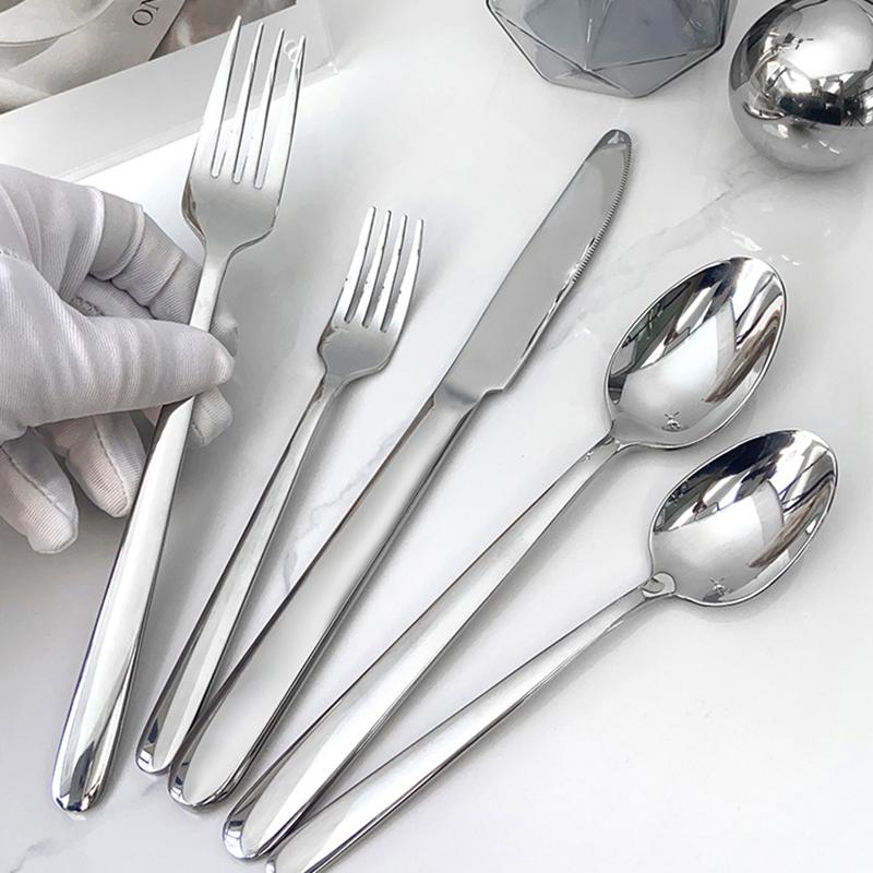 Stainless steel tableware Restaurant Hotel High appearance level thickened Western steak knife, fork and spoon tableware set