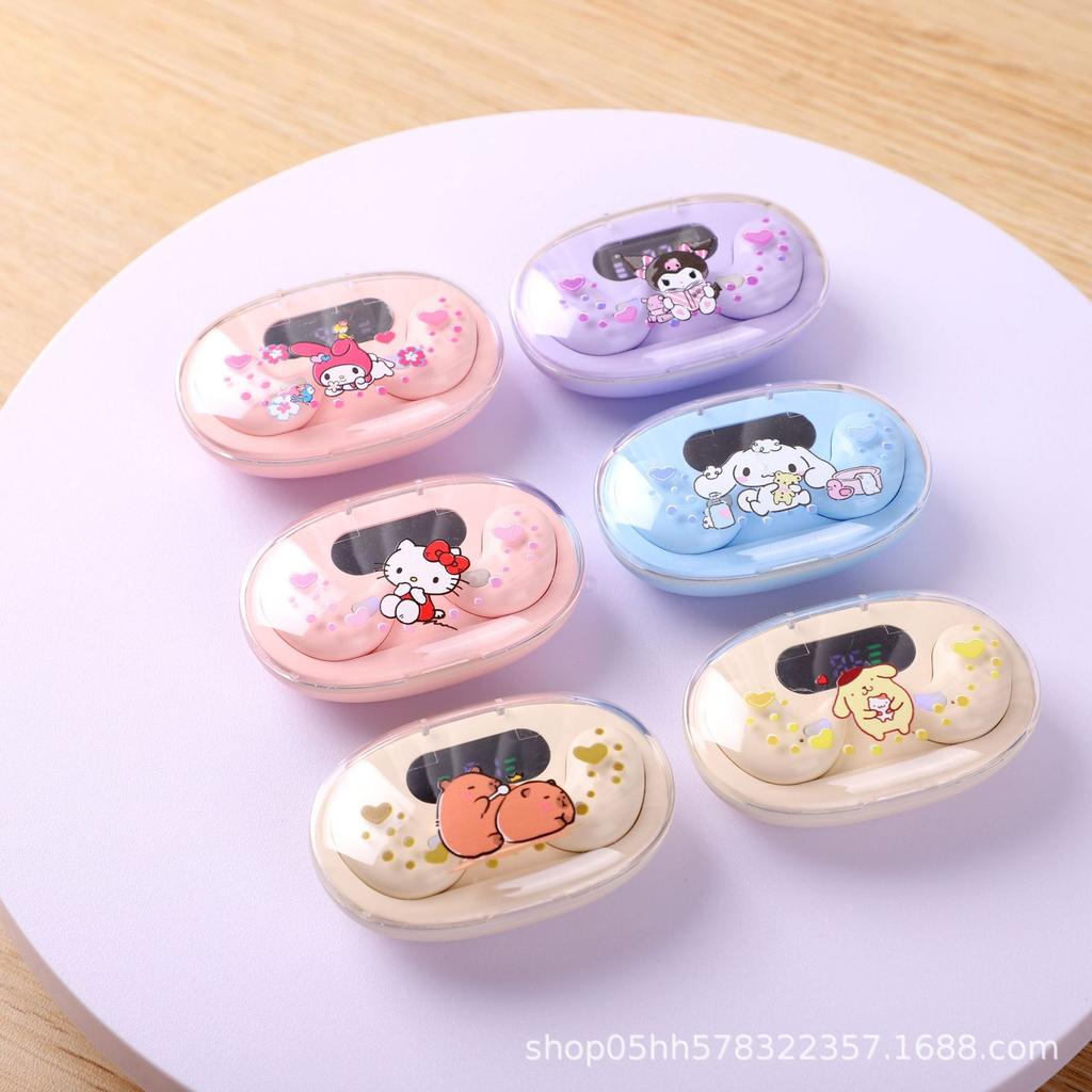 Hello Kitty Wireless Bluetooth Earphones with Cartoon Case & Coin Purse Set