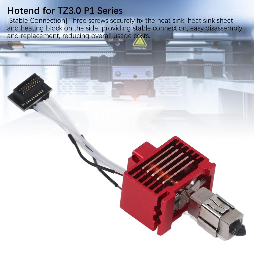 3D Printer Hot End Hotend for TZ3.0 P1 Series 3D Printer Extruder Upgrade Hot End with Hardened Steel Nozzle Silicone Sleeve 24V