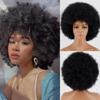 Short Afro Wigs Black Natural Synthetic Wig for Women Heat Resistant Fiber African American Curly Wig