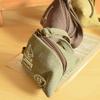 Unisex Canvas Small Mini Triangle Wallet Coin Purses Clutch Money Bags with Strap