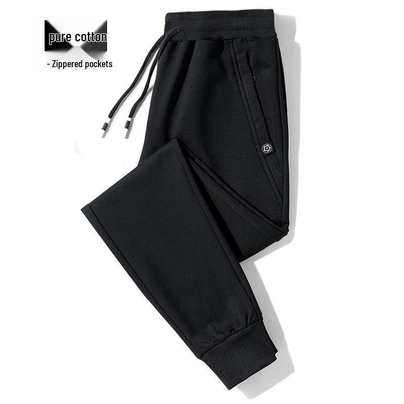 Herren Reine Baumwolle Locker Gerade Bein Jogginghose - Trendig, Lässig, Sportliche Hosen mit Bündchen am Knöchel für Frühling/Herbst.