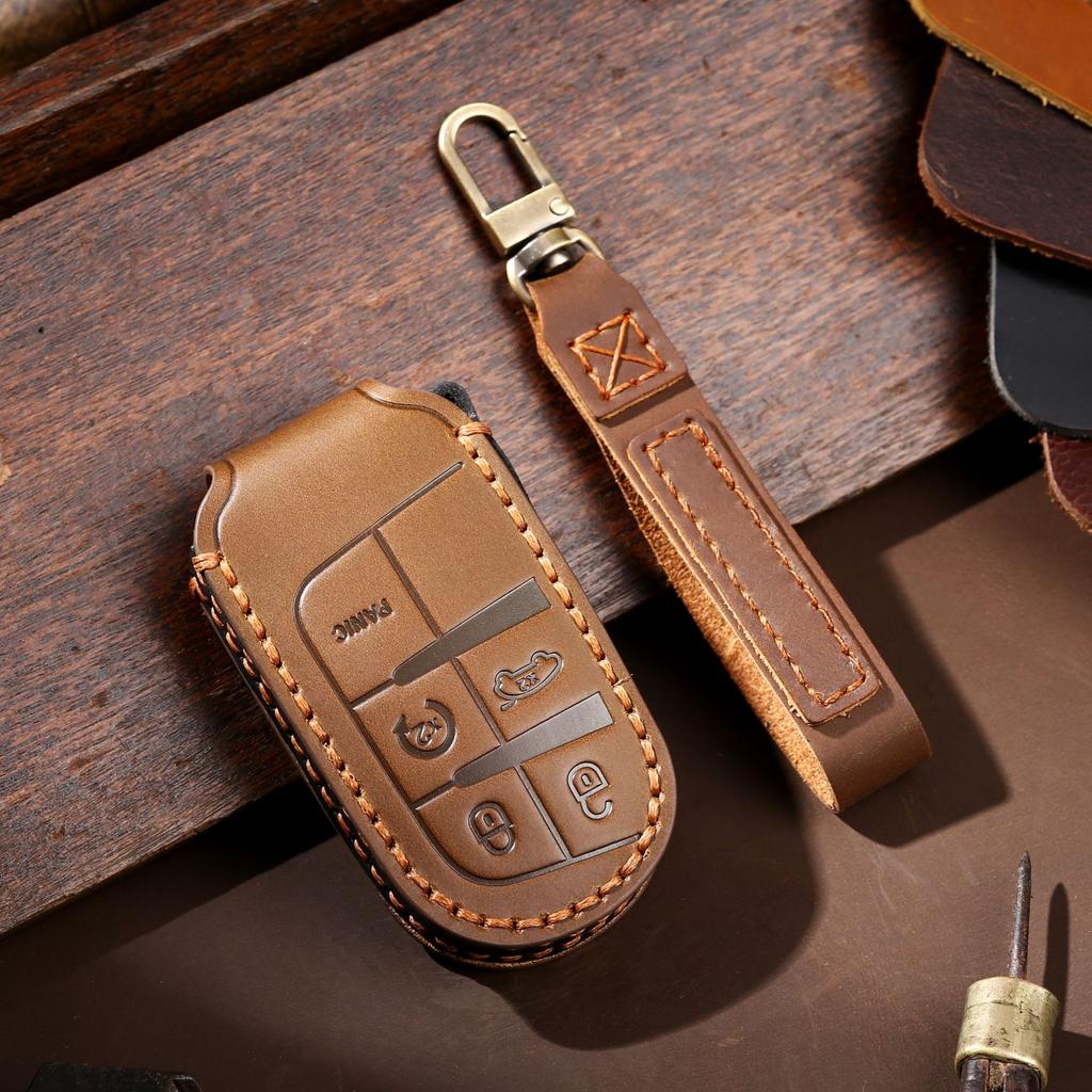 Car Key Bag for Jeep Jeep Compass Freedom Man Dodge Genuine Leather Key Bag