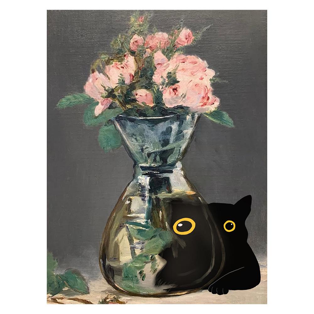 Van Gogh Black Cat Sunflowers Funny Art Matisse Monet Canvas Painting Posters And Prints Wall Pictures For Living Room Decor