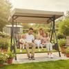 Outdoor 3Seater Swing Canopy Replacement Cover Waterproof Sunshade Rainproof Awning for Patio Garden