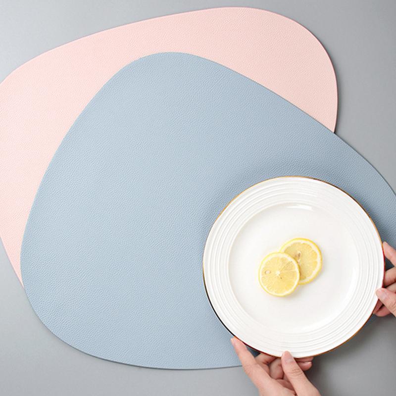 Double-Sided Pu Leather Placemat Teacup Coasters Waterproof And Oil-Proof Table Mats Western Restaurant Heat-Insulating Mats