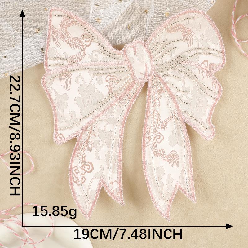 Mesh Bow Lace Embroidery Sticker Diy Hand Account Accessories Wedding Dress Accessories Brooch Hair Accessories National Style Cloth Sticker