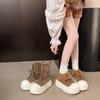 Vintage Thick Soled High Top Casual Canvas Shoes for Women  Autumn Fashion Trend Versatile Comfortable Platform Short Boots