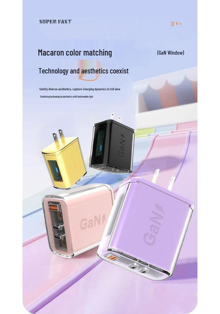 240W GaN Super Fast Charger with Anti-Overcharge and Smart Power-Off for Apple, Huawei, and Xiaomi Phones
