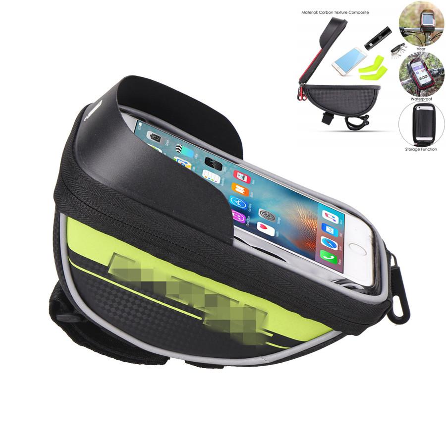 

New Motorcycle ATV Handlebar Mount Holder Storage Bag Green For GPS Phone