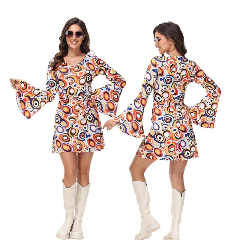 Halloween new cosplay disco retro hippie hip hop party costume