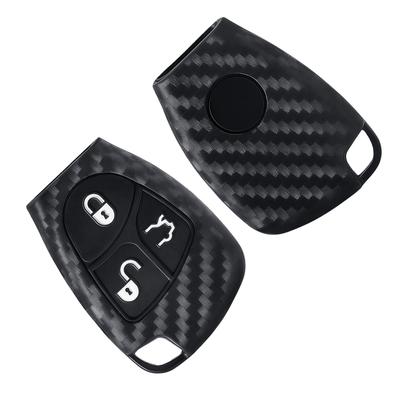 3 Button High Quality Carbon Fiber Silicone Car Key Cover Case For Mercedes Benz C B E Class W203 W211 W204 YU BN CLS CLK
