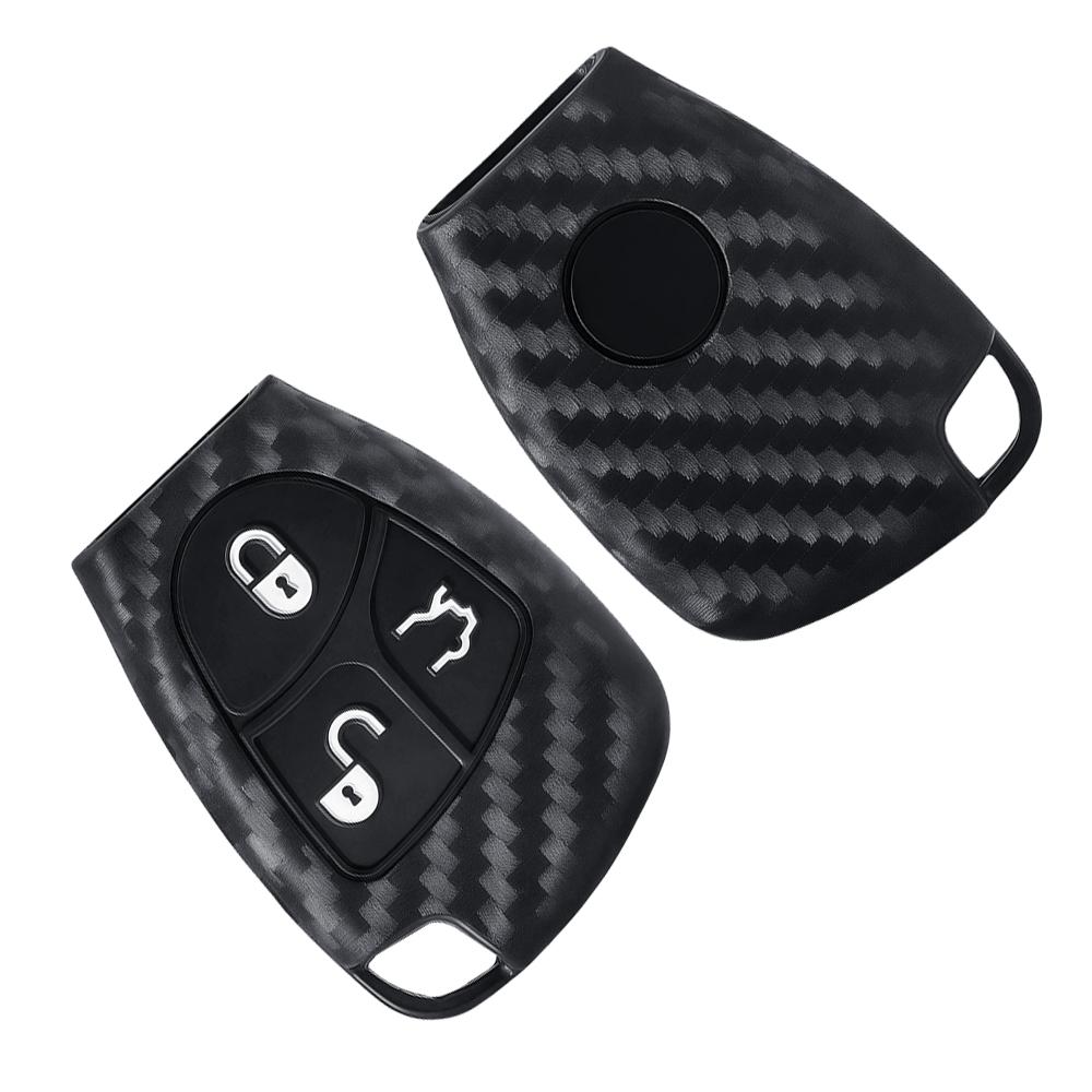 3 Button High Quality Carbon Fiber Silicone Car key cover Case For Mercedes Benz C B E Class W203 W211 W204 YU BN CLS CLK