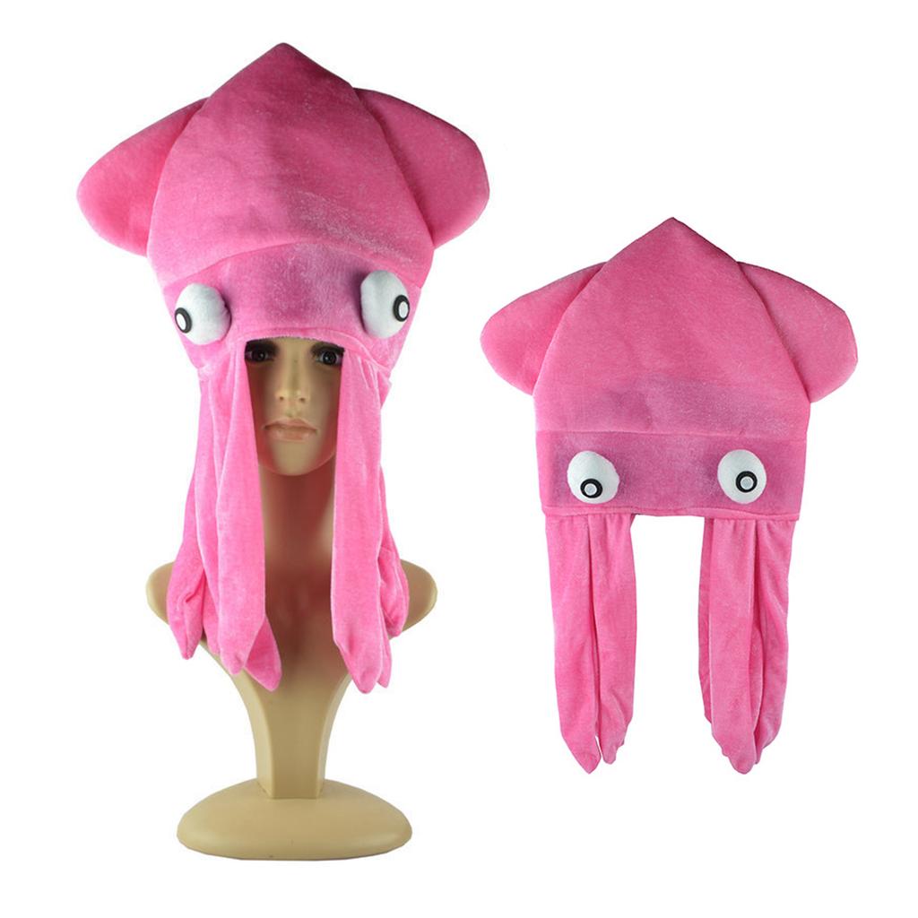 Squid Hat Soft Comfortable Flannel Funny Attractive Animal Hat Costume Accessory for Holiday Party