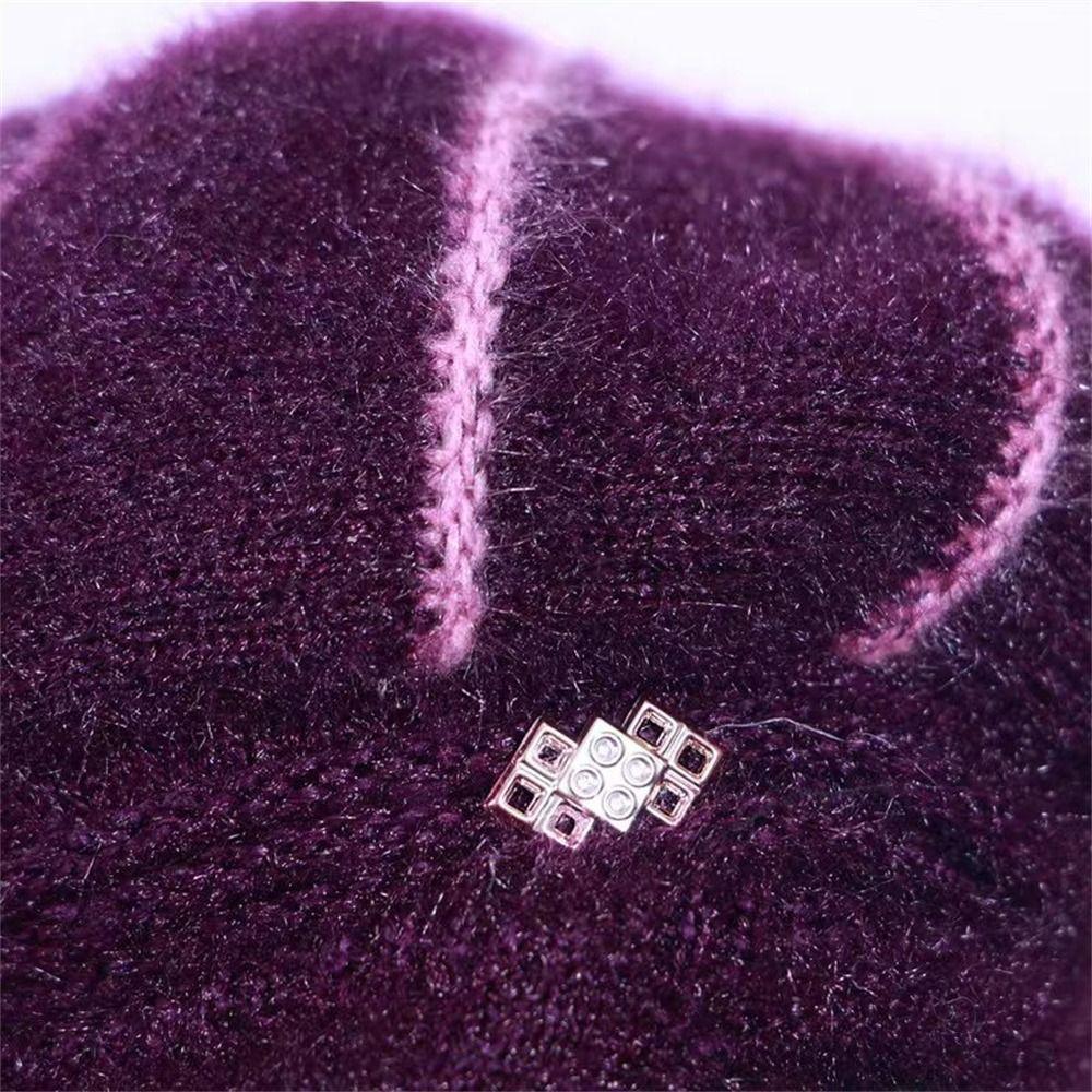 Thickened Mom Hat Keep Warm Beanies Hat Casual Bonnet  for Autumn Winter