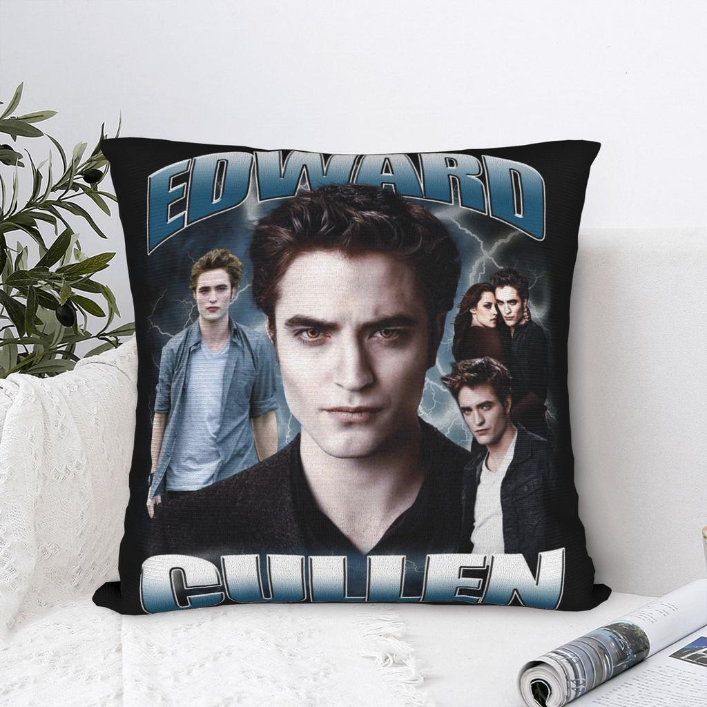 Federa per Cuscino Stampa Tessuto Cover Cuscino Regalo Copricuscino Casa con Cerniera 40X40cm Edward Cullen Twilight