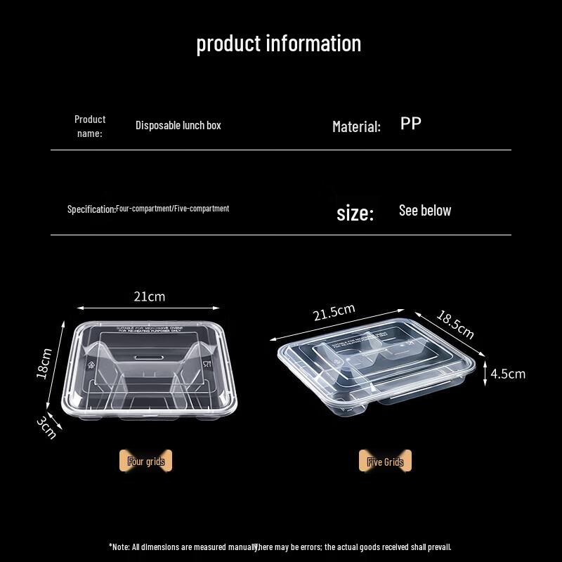 ONYLM Disposable Compartmented Takeaway Lunch Boxes
