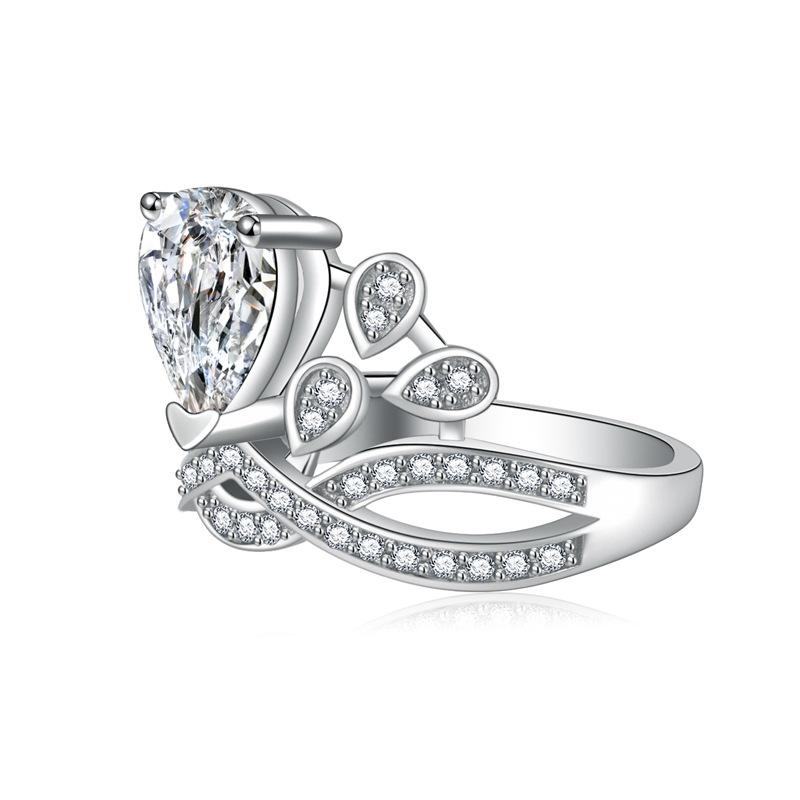 Lindon Classic Copper Alloy Zircon Ring Ladies Jewelry Wedding Promise Party Gift