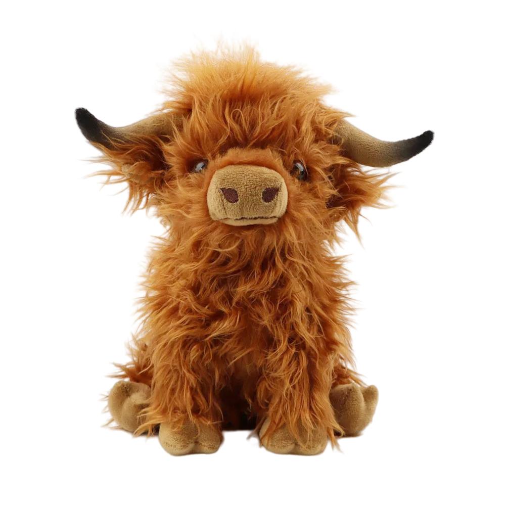 Scottish Highland Cow Plush Toy Cute Scottish Highland Cattle Toy Highland Cow Accompany Plush Toy Birthday Gifts for Boys Girls