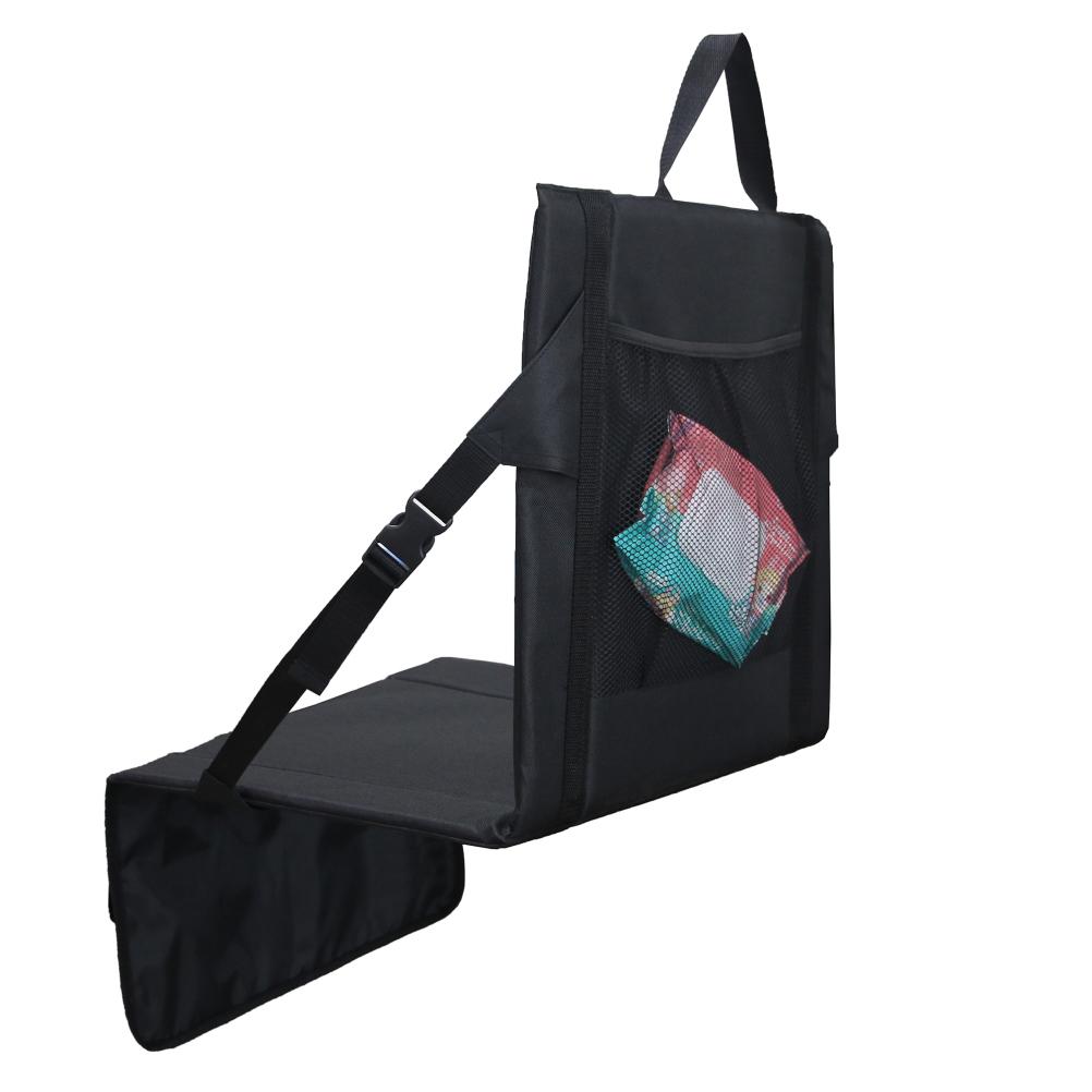 Folding Stadium Seat Camping Back Support Cushion Seat with Storage Bag Cup Holder Portable Outdoor Moisture proof