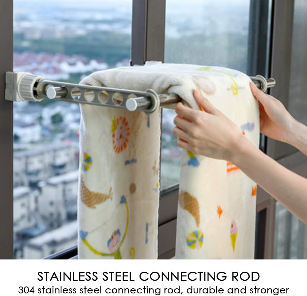 Indoor 8 Holes Clothes Window Hanger Frame Drying Rack Balcony Laundry Hanging for Home Practical Organizers Laundry Dryer