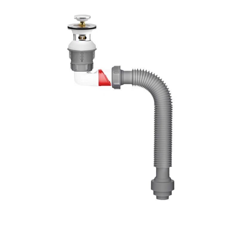 Upgraded Kitchen Sink Drain Pipe with Pop-Up Drainer