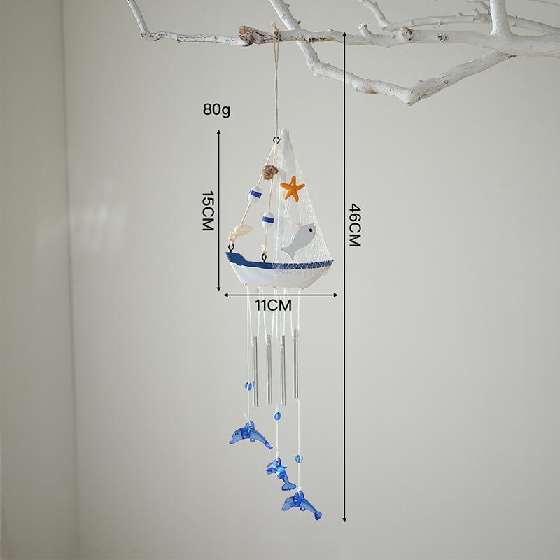 Mediterranean Style Creative Wind Chimes, Small Boats, Sailboat Decorations, Wooden Sailboat Models, And Hanging Ornaments