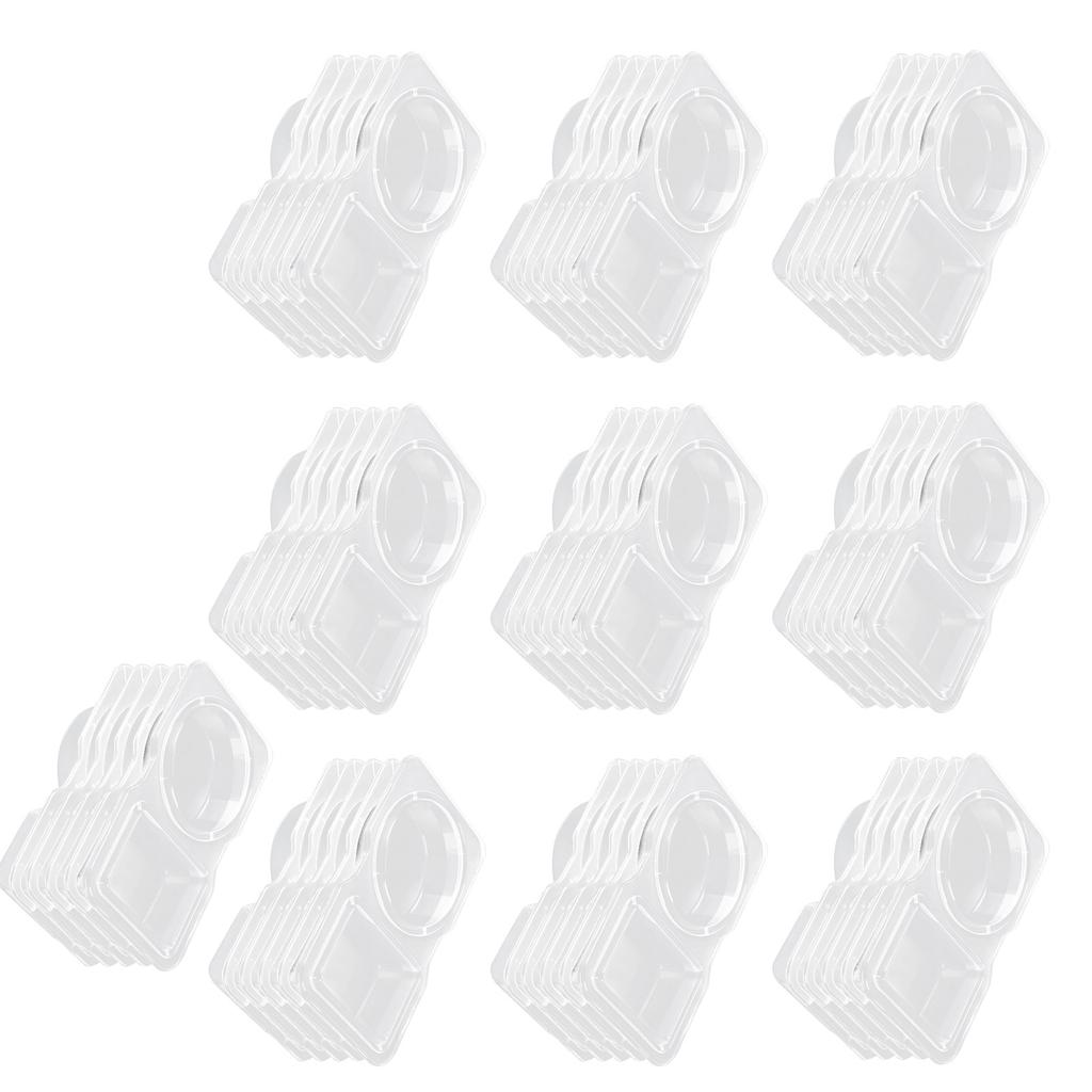 Double Compartment Condiment Container Snacks Storage Organizers for Travel Transparent Sauces Dressings Holders