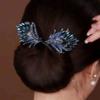 Elegant Blue Feather Hair Bun Maker: Exquisite Women's Curling Artifact & Hair Clips