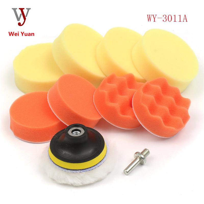 3" Car Polishing & Waxing Sponge Set with Backing Pad