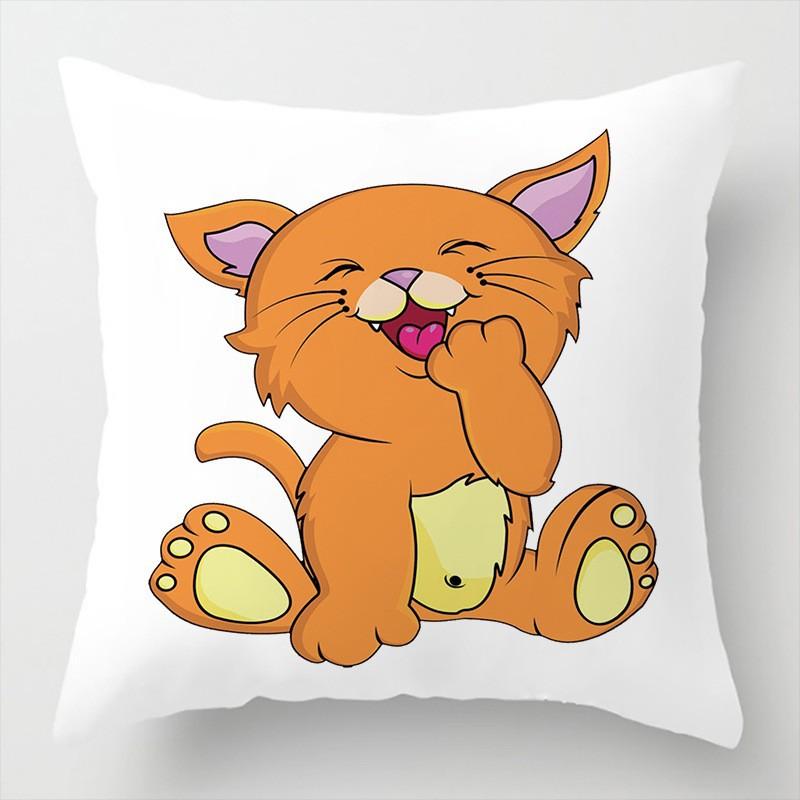 Cartoon Gift Pillow Sofa Bay Window Linen Cushion Cover
