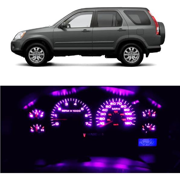 WLJH High Bright White Trument Cluster Panel Speedometer Gauge Tachometer 12V Full LED Light Package Kits for Honda CRV CR-V 2002-2006,Pack of 12