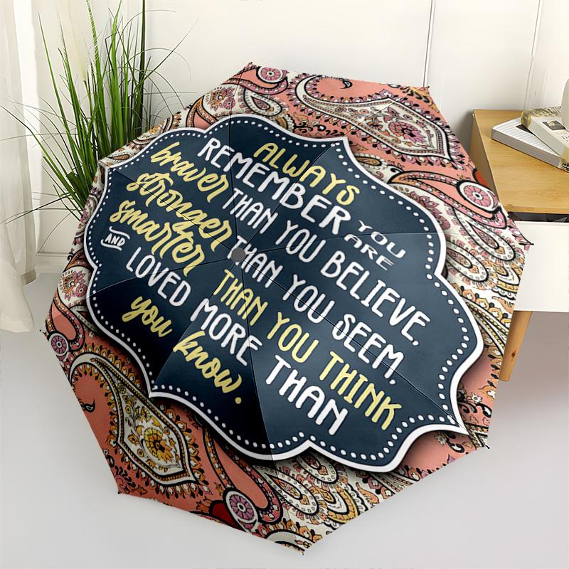 

1pc Always Remember Automatic Folding Umbrella - 3 Folding Design, Vivid Cartoon Pattern, Suitable for Outdoor Activities, A Gift for Fans In All Seas