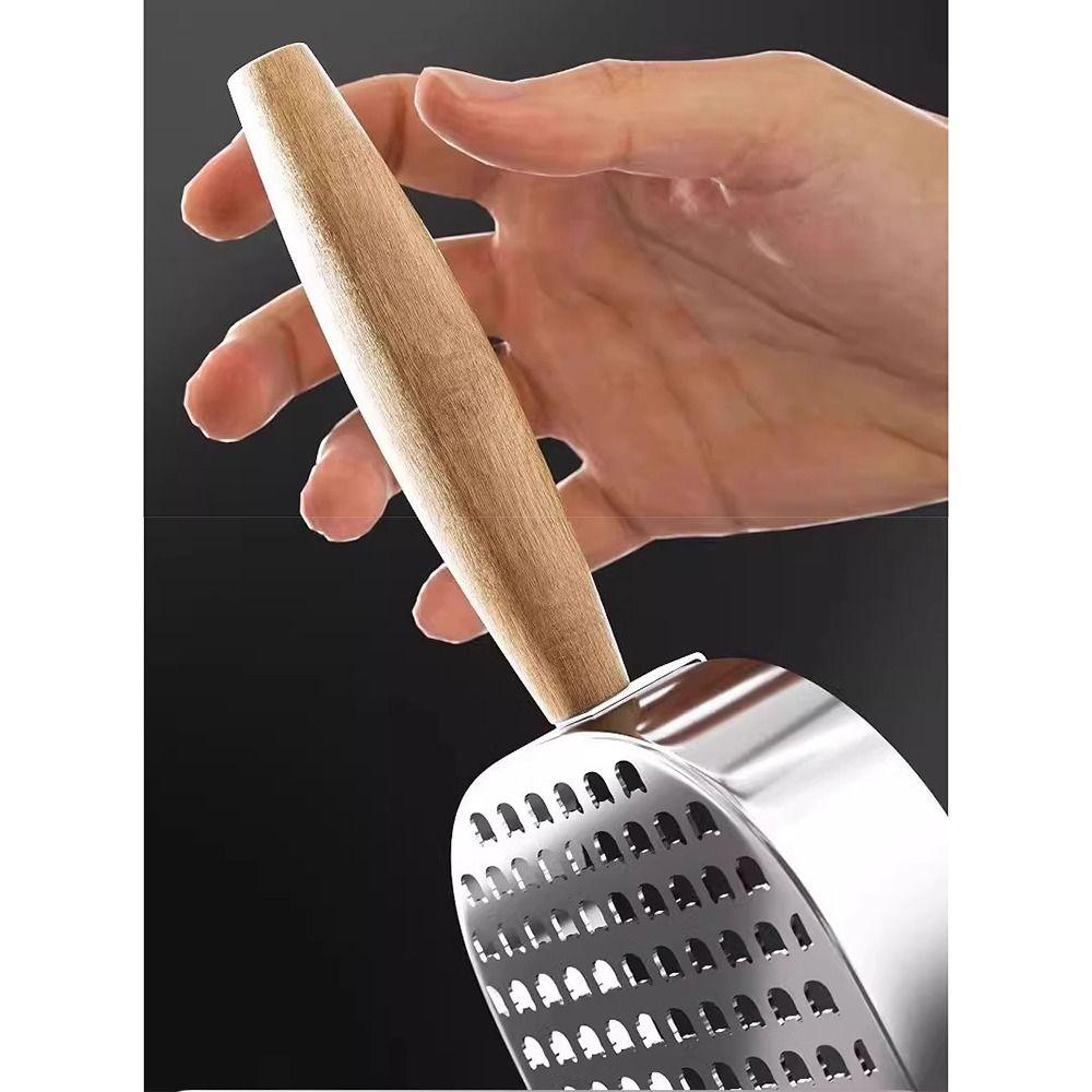 2 In 1 Cat Litter Scoop Wood Handle with Hanging Hook Pet Waste Shovel Comfortable Grip Easy To Clean Litter Box Scooper
