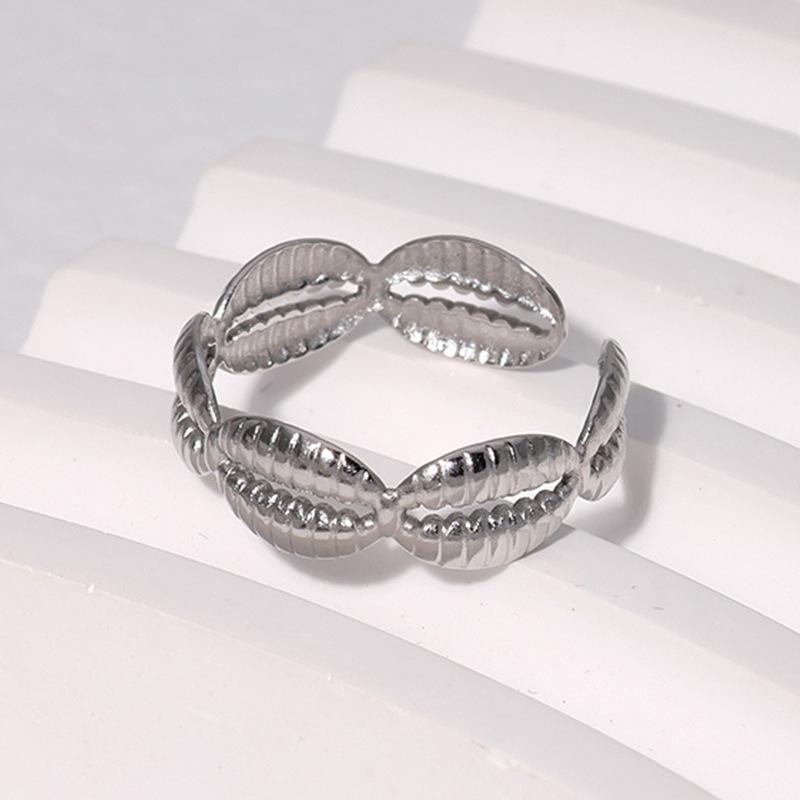 Stainless Steel Shell Rings For Women Girls Aesthetic Gold Color Finger Ring  Trend Summer Wedding Jewelry Beach Gift Bague
