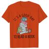 Its A Good Day To Read  T-shirts Women Book Lover Teacher Tshirts Elephant Cartoon Women's Clothing Vintage Women T-Shirts Tops
