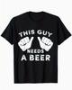 Women This Guy Needs A Beer T Shirt Funny Drinking Print Short Sleeve O Neck Casual Tops Black Streetwear Daily Wear