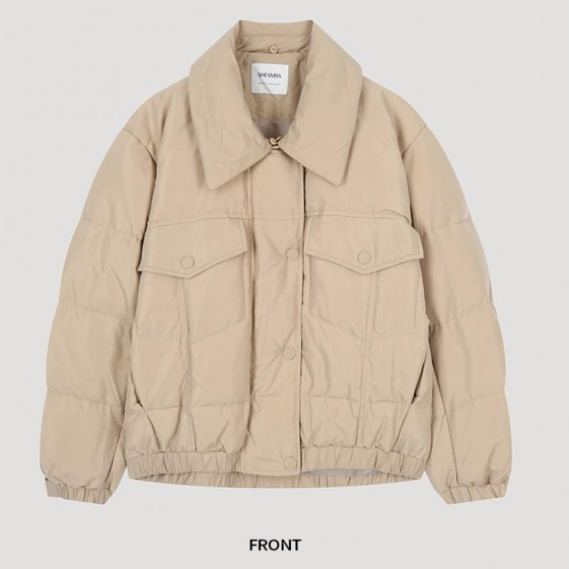 Ona S miSS Bookleper Kołnierz Płaszcz z Puchu Kaczym SSdjpo42120 Be