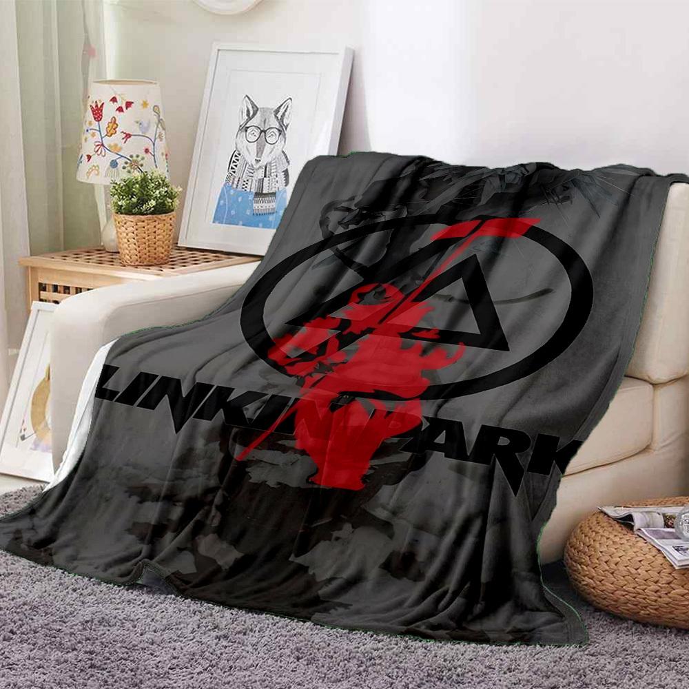 1pc Linkin Park Band Merchandise Blanket Lightweight Flannel Blanket Throw Blanket For Sofa, Bed, Travel, Camping, Livingroom, Office, Couch